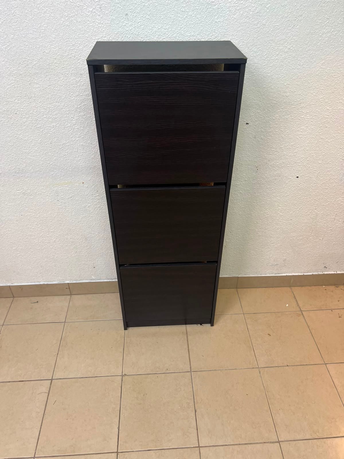 Shoe cabinet with 3 compartments, black-brown - Image 9