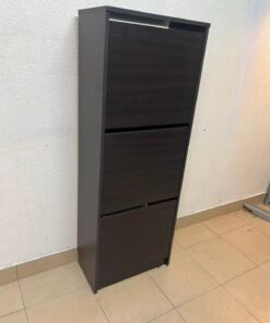 Shoe cabinet with 3 compartments, black-brown - Image 11