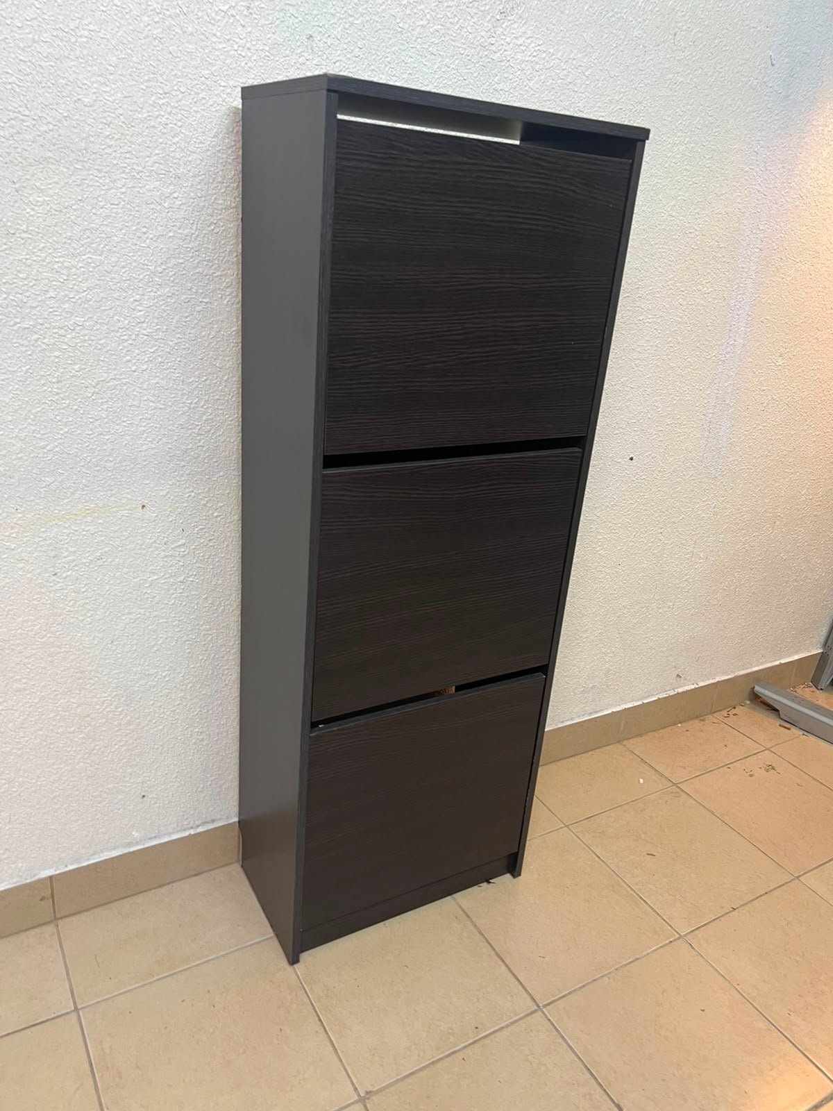 Shoe cabinet with 3 compartments, black-brown - Image 11