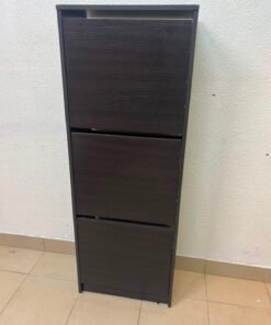 Shoe cabinet with 3 compartments, black-brown - Image 12