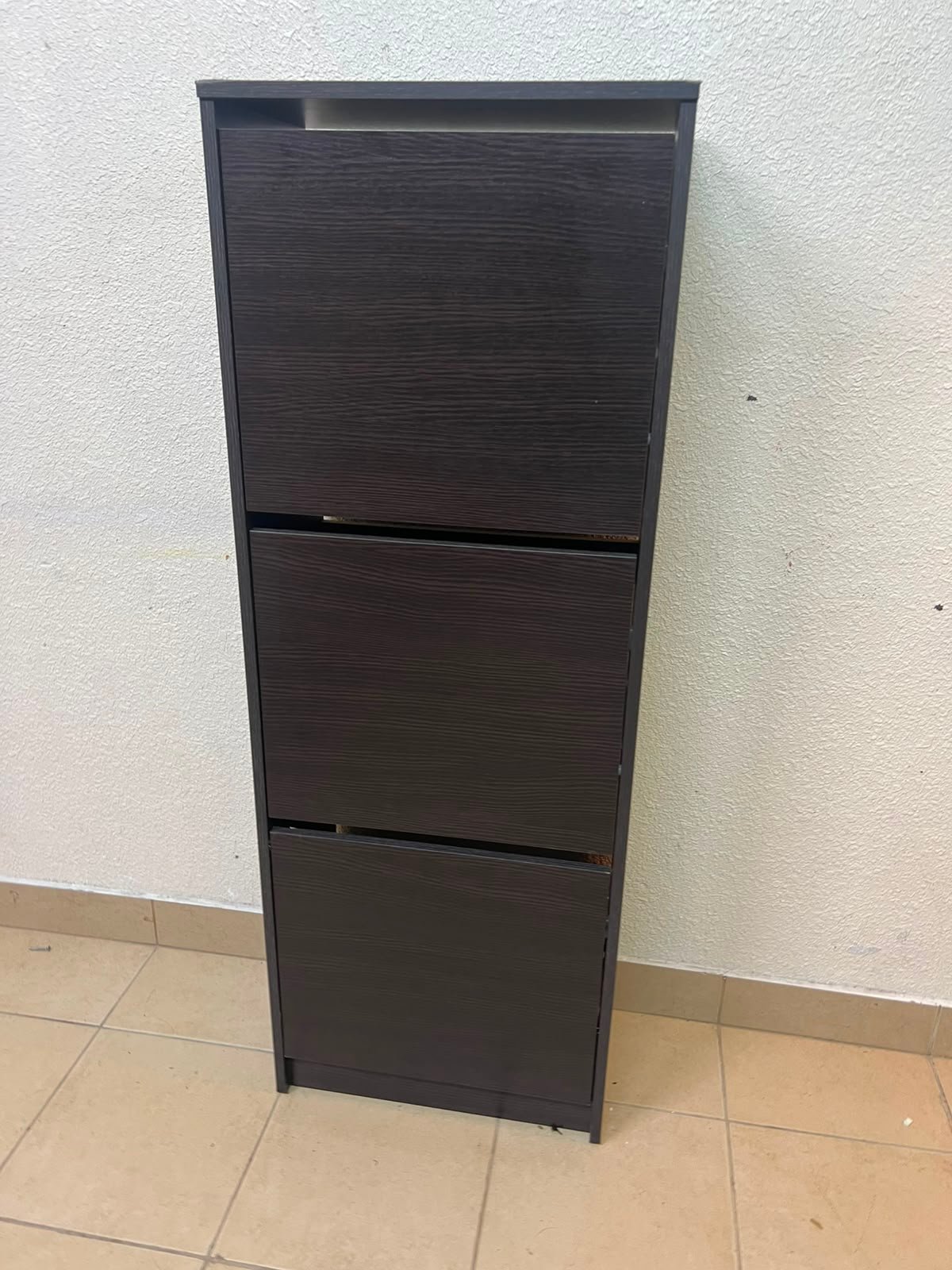 Shoe cabinet with 3 compartments, black-brown - Image 12