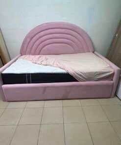 Ivory Crescent Upholstered Single Headboard - 90x200 cm - Image 2