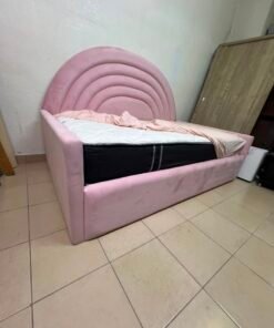 Ivory Crescent Upholstered Single Headboard - 90x200 cm - Image 3