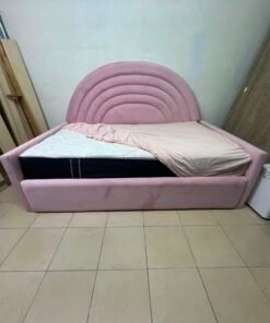 Ivory Crescent Upholstered Single Headboard - 90x200 cm - Image 5
