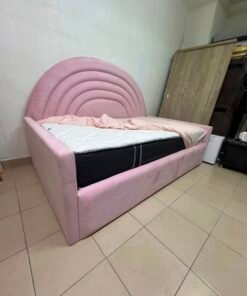 Ivory Crescent Upholstered Single Headboard - 90x200 cm - Image 9
