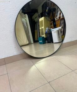 Petite Round Frame Mirror Matt Black