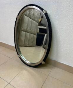 Black Rope Oval Wall Mirror - Image 3