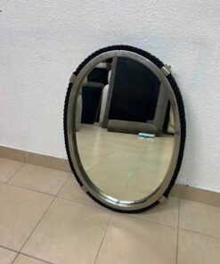 Black Rope Oval Wall Mirror