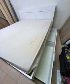 BRIMNES Bed frame with storage, white, - Image 2