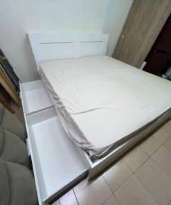 BRIMNES Bed frame with storage, white, - Image 5