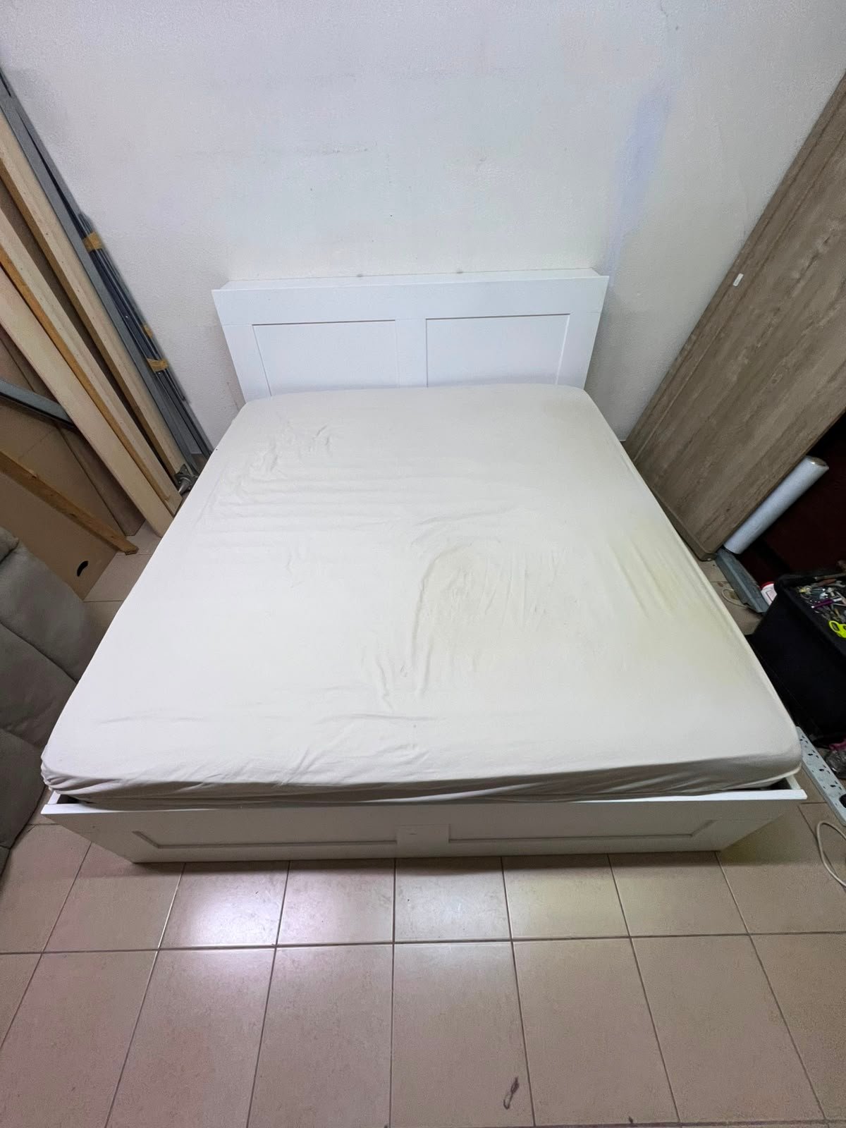 BRIMNES Bed frame with storage, white, - Image 8