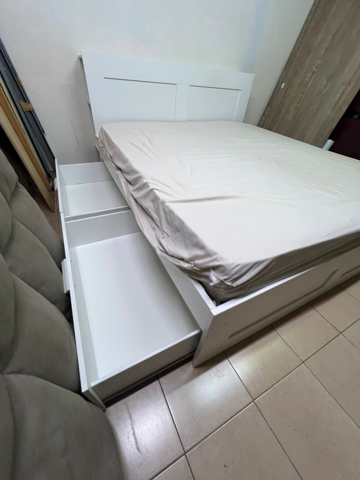 BRIMNES Bed frame with storage, white, - Image 13
