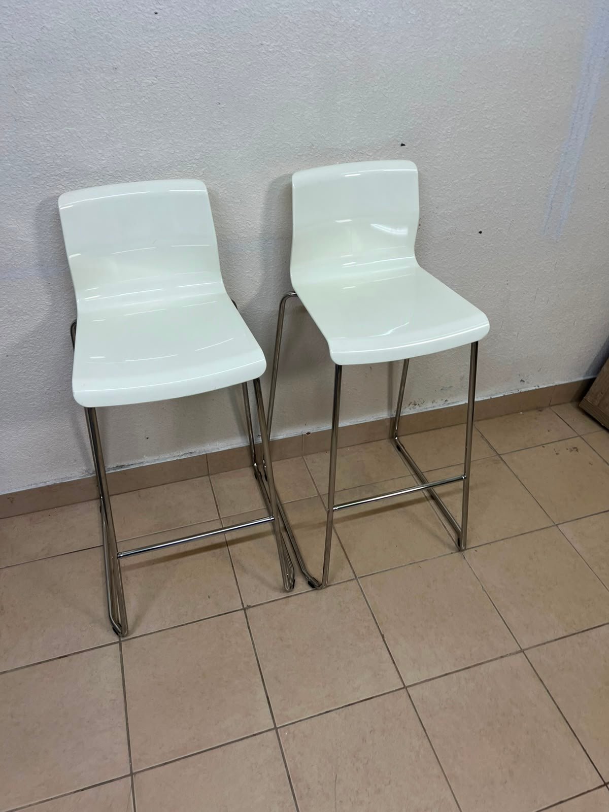 GLENN Bar stool, counter height white/chrome-plated, - Image 2
