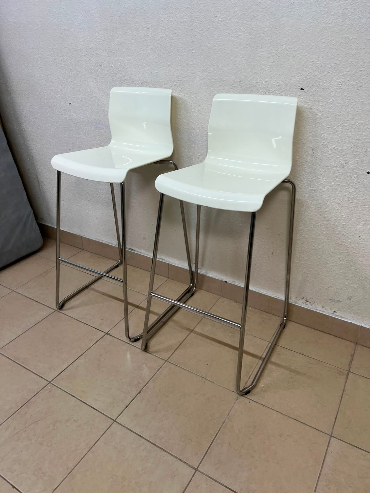 GLENN Bar stool, counter height white/chrome-plated, - Image 3