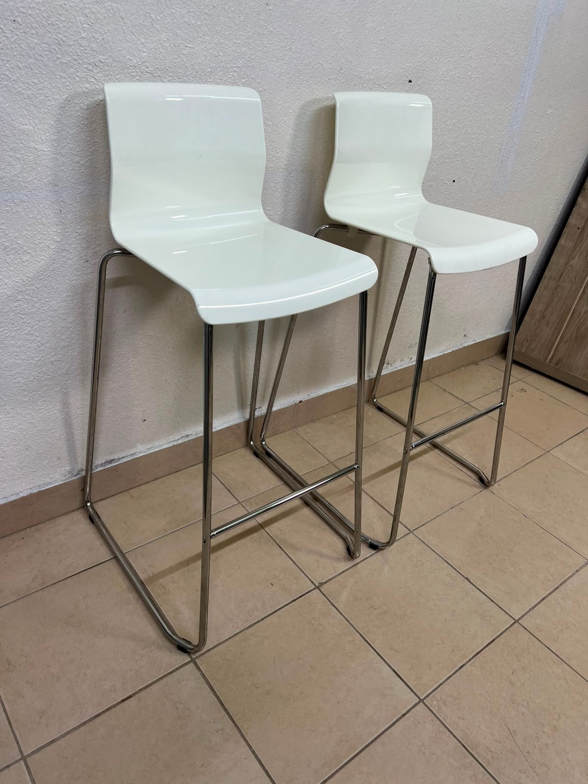 GLENN Bar stool, counter height white/chrome-plated, - Image 4