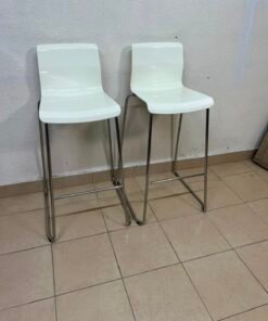 GLENN Bar stool, counter height white/chrome-plated,