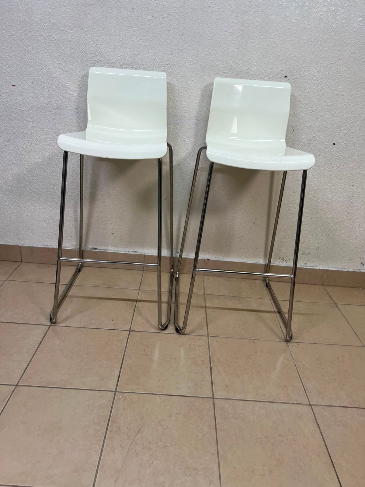 GLENN Bar stool, counter height white/chrome-plated, - Image 7