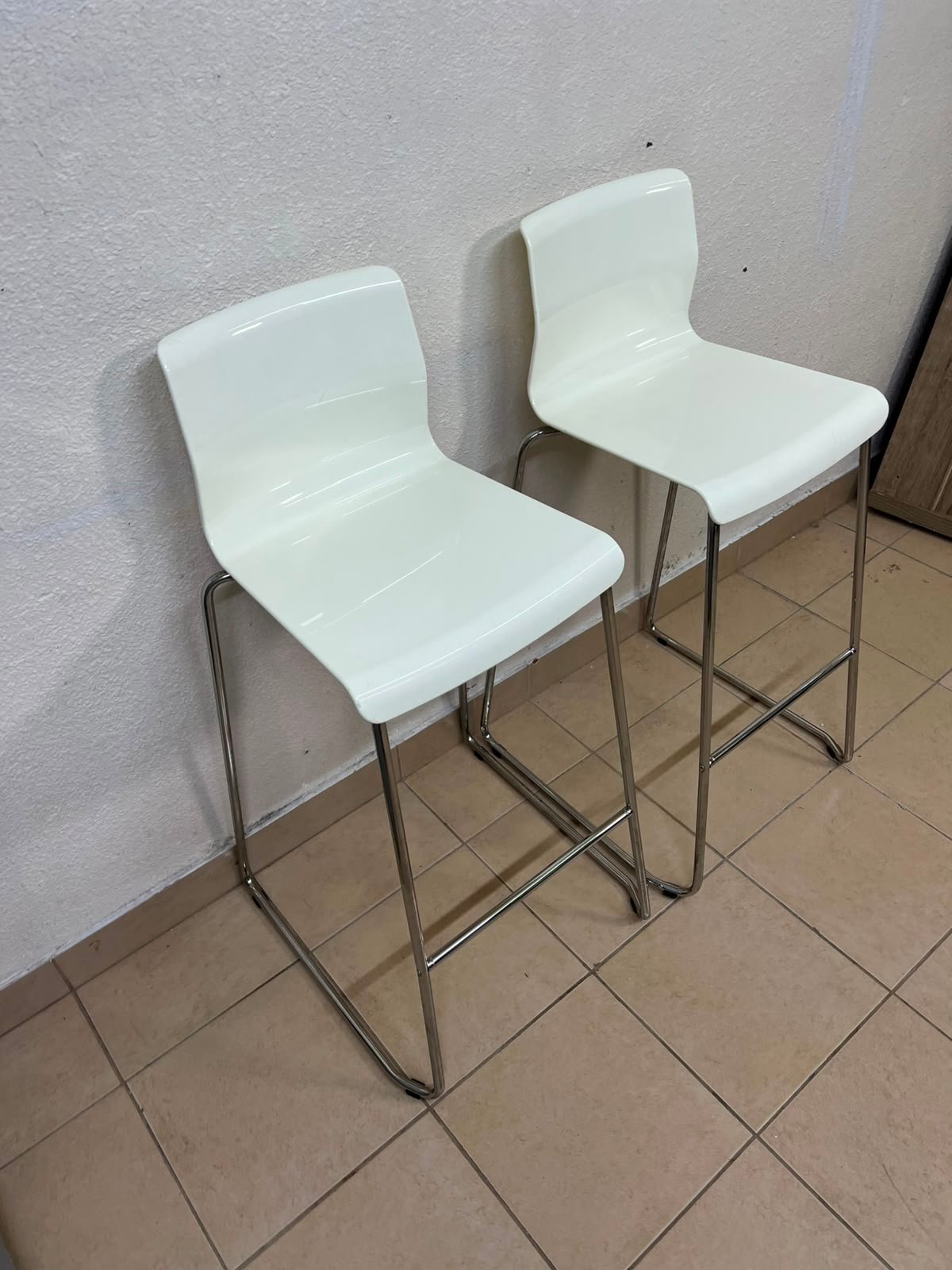 GLENN Bar stool, counter height white/chrome-plated, - Image 8