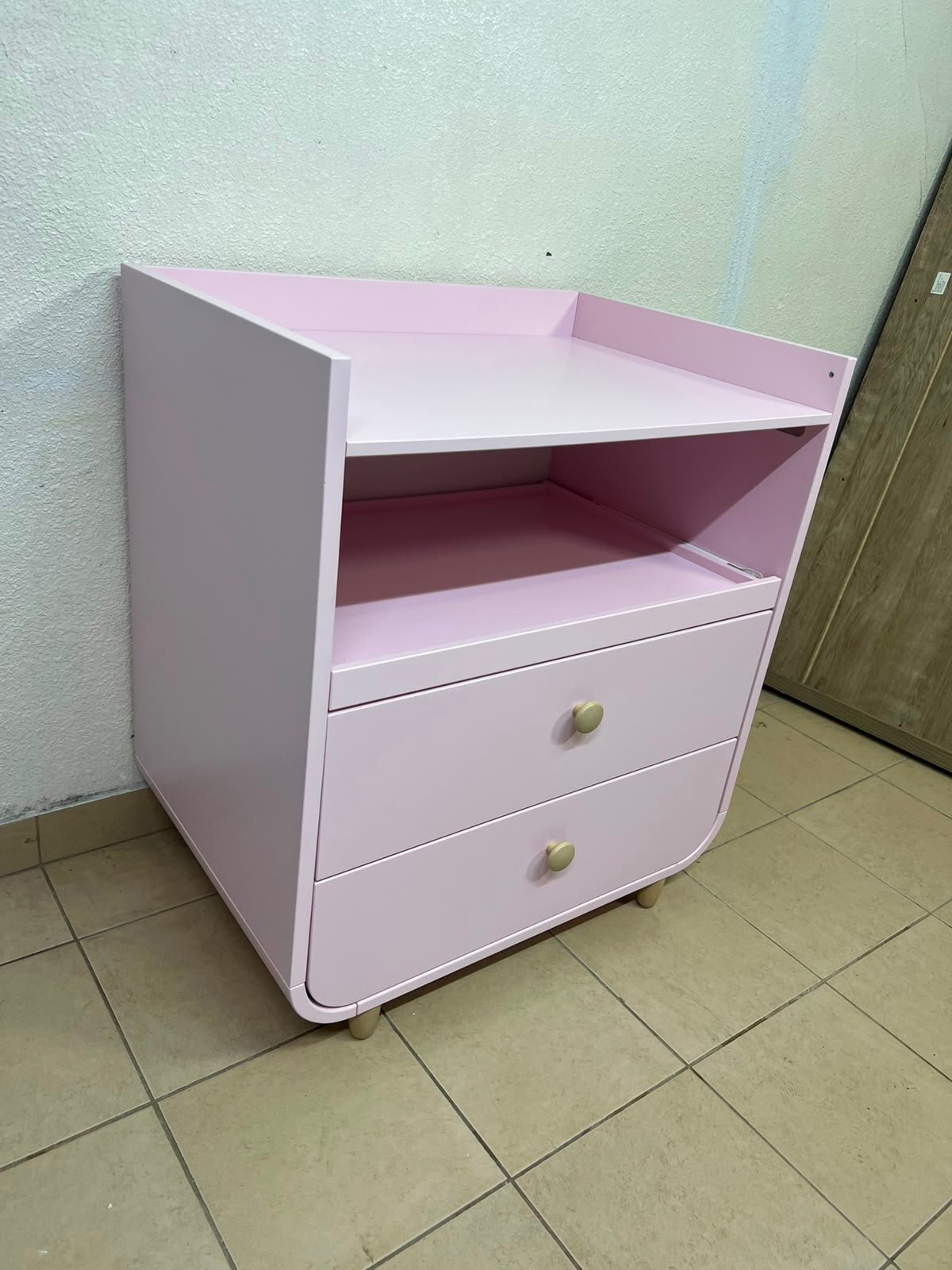 Ikea MYLLRA Changing Table with Drawers, Pale Pink - Image 4