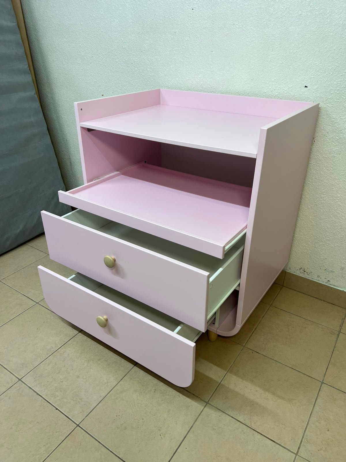 Ikea MYLLRA Changing Table with Drawers, Pale Pink - Image 9