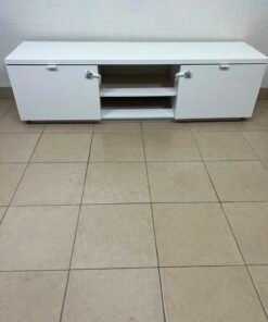 BYÅS TV bench, high-gloss white - Image 5