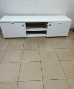 BYÅS TV bench, high-gloss white - Image 9