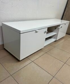 BYÅS TV bench, high-gloss white - Image 12