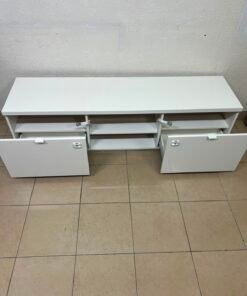 BYÅS TV bench, high-gloss white - Image 13
