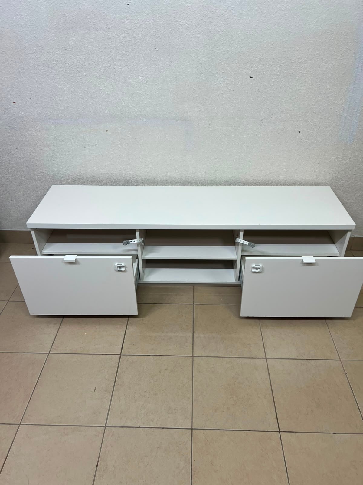 BYÅS TV bench, high-gloss white - Image 15