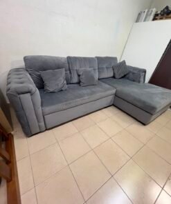Upholstered Sectional Sofa Bed with Tufted Back - Image 3