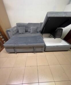 Upholstered Sectional Sofa Bed with Tufted Back - Image 4