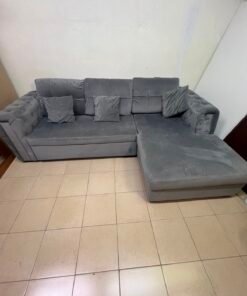 Upholstered Sectional Sofa Bed with Tufted Back - Image 5