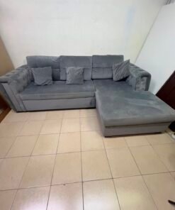 Upholstered Sectional Sofa Bed with Tufted Back