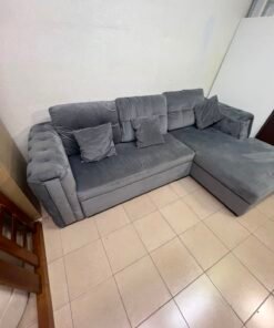 Upholstered Sectional Sofa Bed with Tufted Back - Image 9