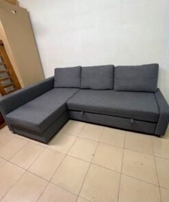 Corner sofa-bed with storage