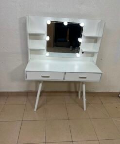 Modern White Makeup Vanity Table with LED Lighted Mirror - Excellent Condition - Image 8