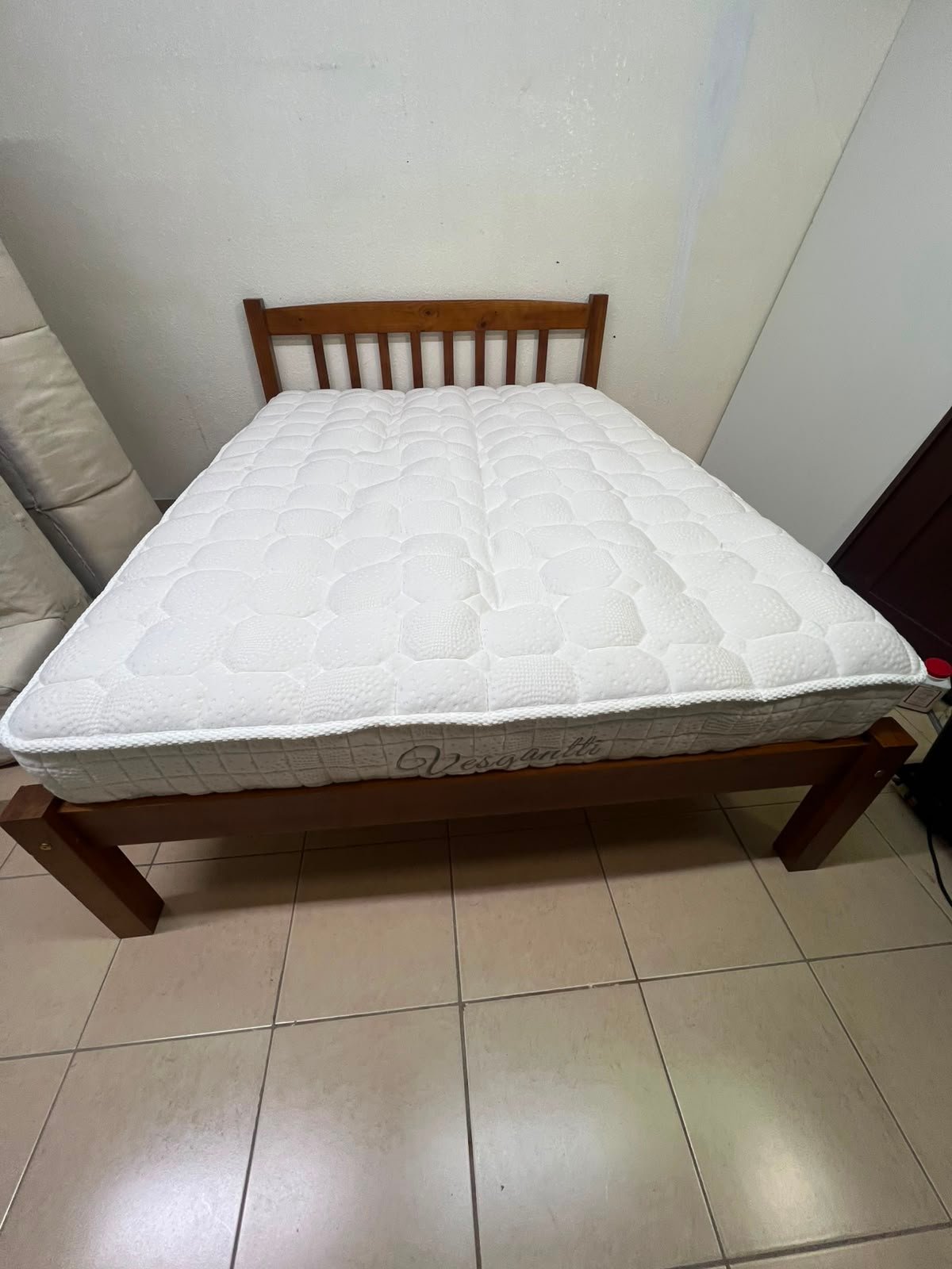 Solid Wood Single Bed Frame with Mattress - Good Condition - Image 2