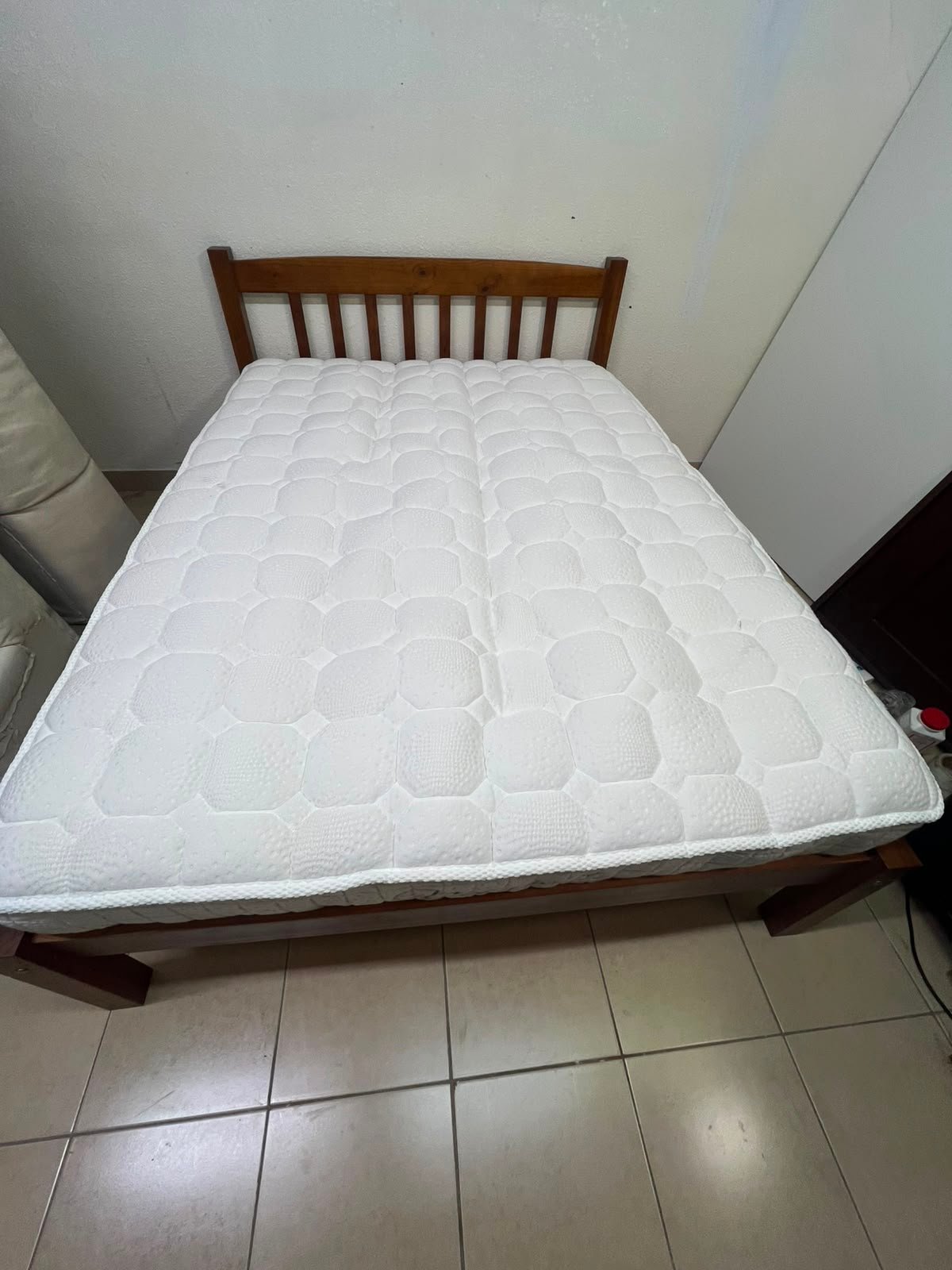 Solid Wood Single Bed Frame with Mattress - Good Condition - Image 3