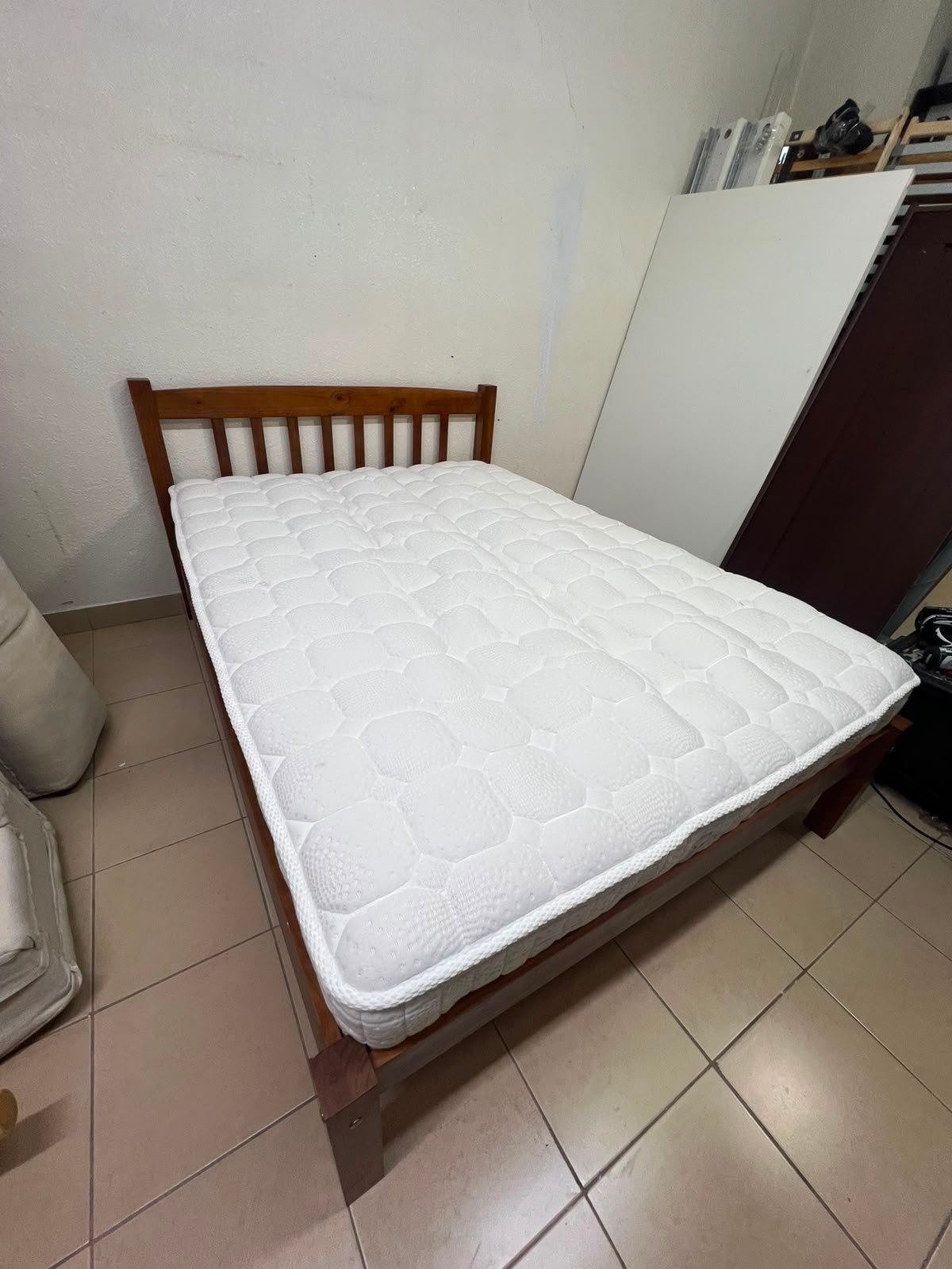 Solid Wood Single Bed Frame with Mattress - Good Condition - Image 4