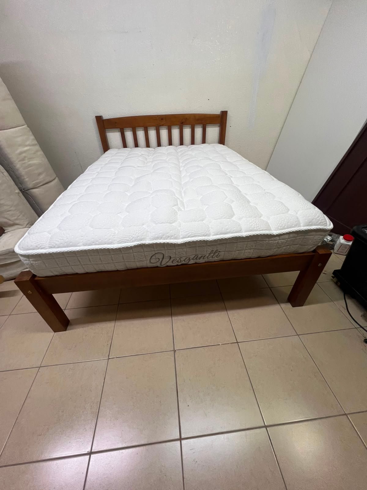 Solid Wood Single Bed Frame with Mattress - Good Condition - Image 6