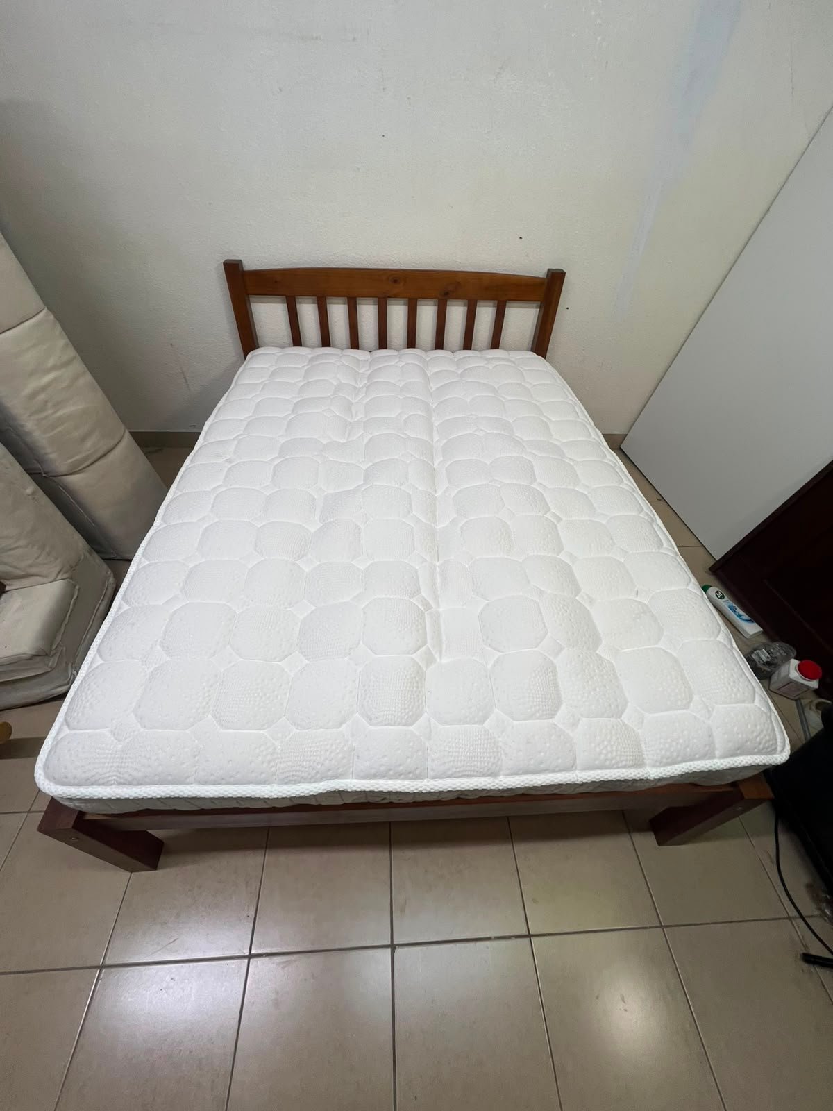 Solid Wood Single Bed Frame with Mattress - Good Condition - Image 7