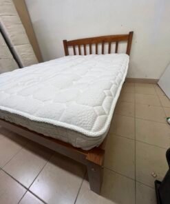 Solid Wood Single Bed Frame with Mattress - Good Condition - Image 9