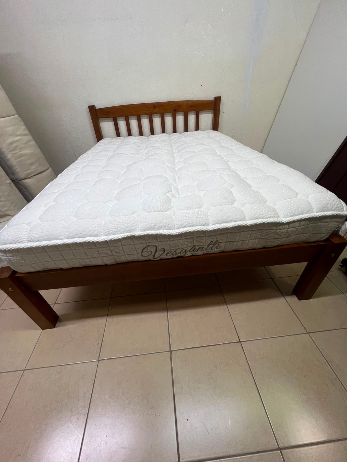 Solid Wood Single Bed Frame with Mattress - Good Condition - Image 10