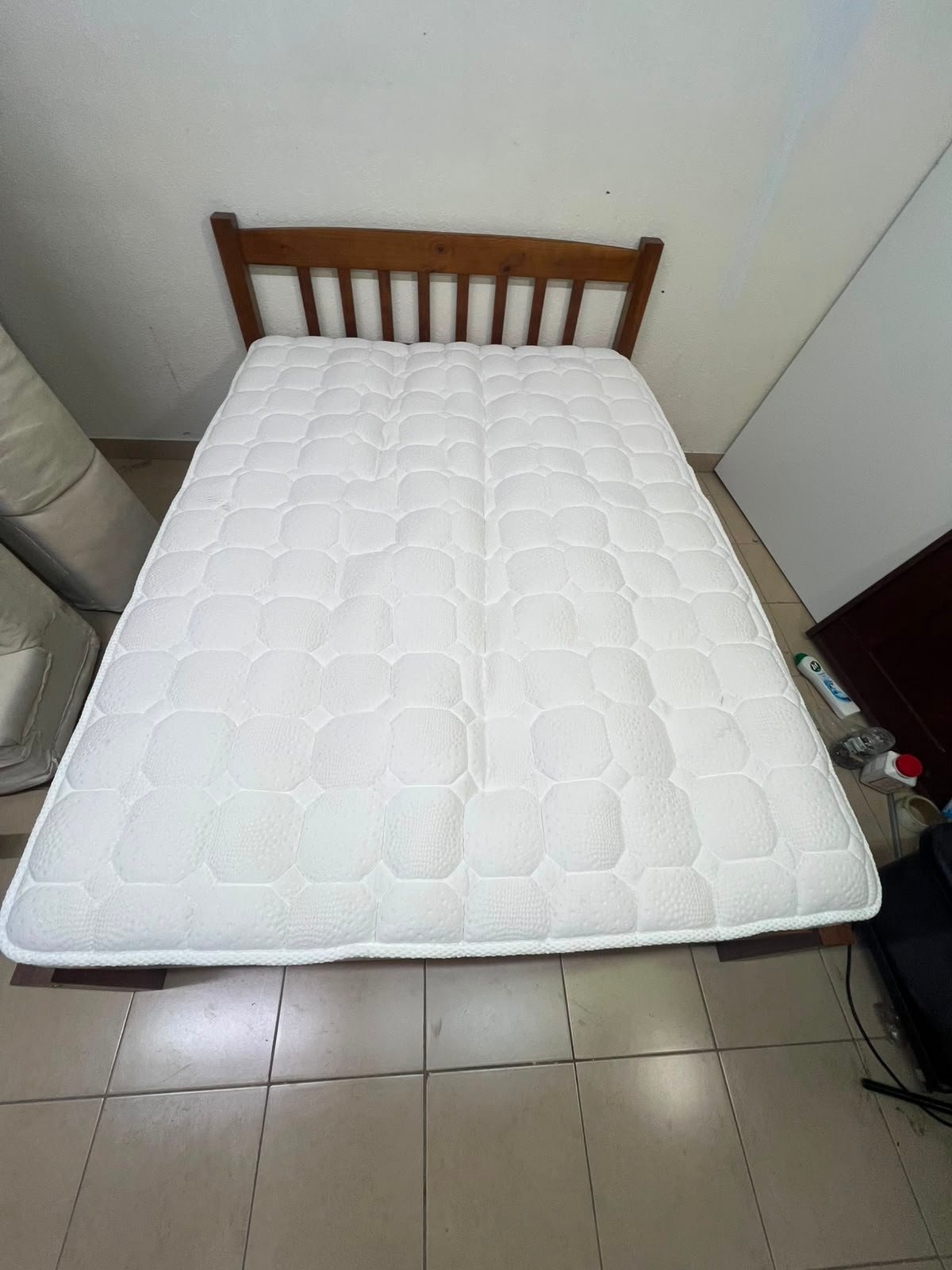 Solid Wood Single Bed Frame with Mattress - Good Condition - Image 11