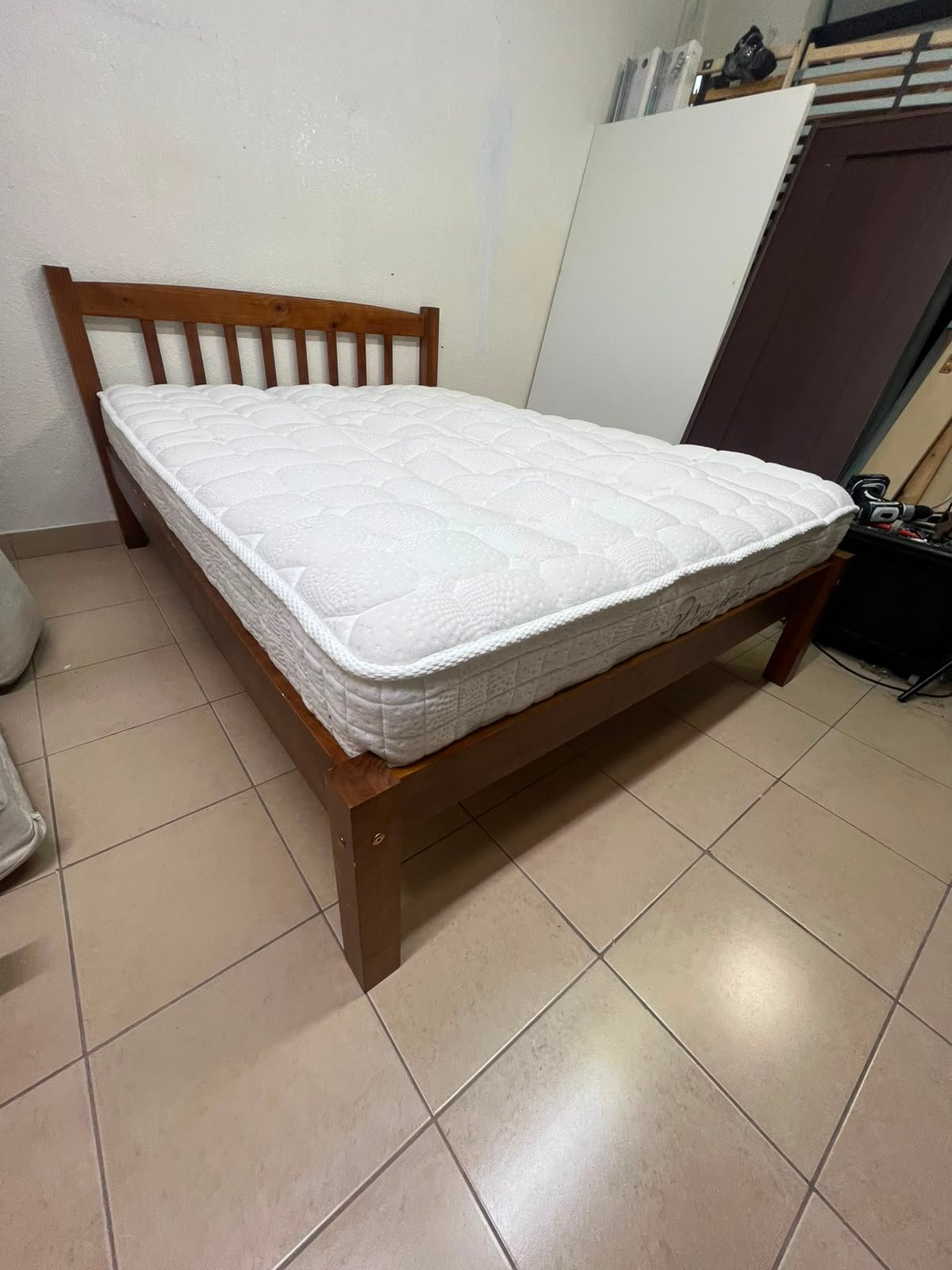 Solid Wood Single Bed Frame with Mattress - Good Condition - Image 14