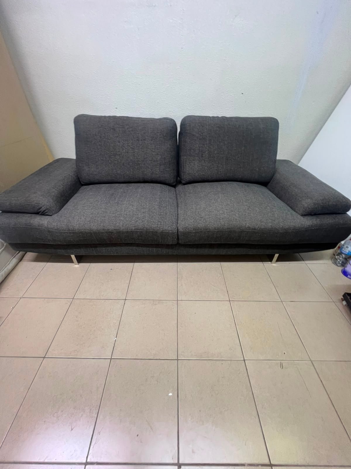 2-Seater Dark Grey Sofa - Modern & Excellent Condition for Sale - Image 4