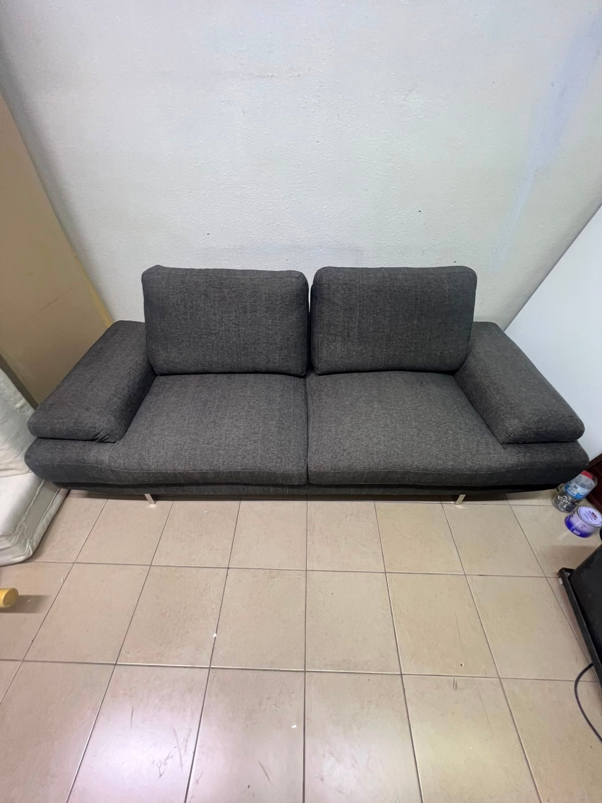 2-Seater Dark Grey Sofa - Modern & Excellent Condition for Sale - Image 5