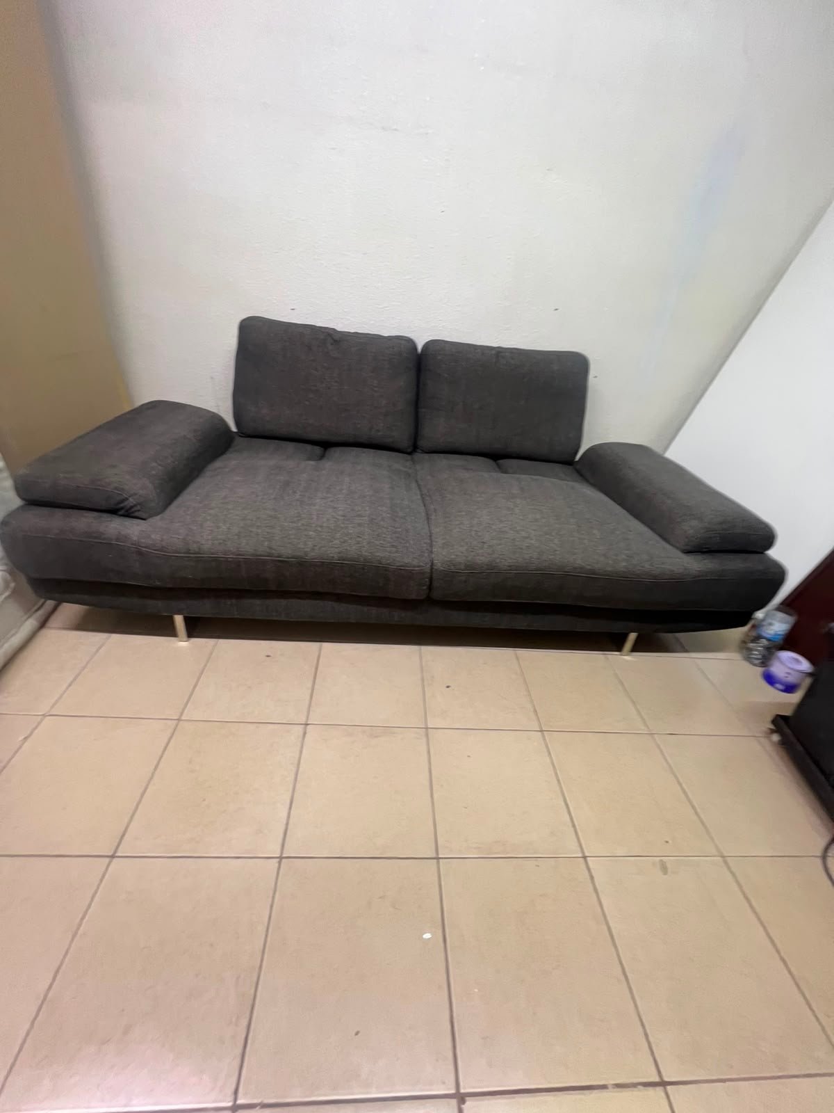 2-Seater Dark Grey Sofa - Modern & Excellent Condition for Sale - Image 6