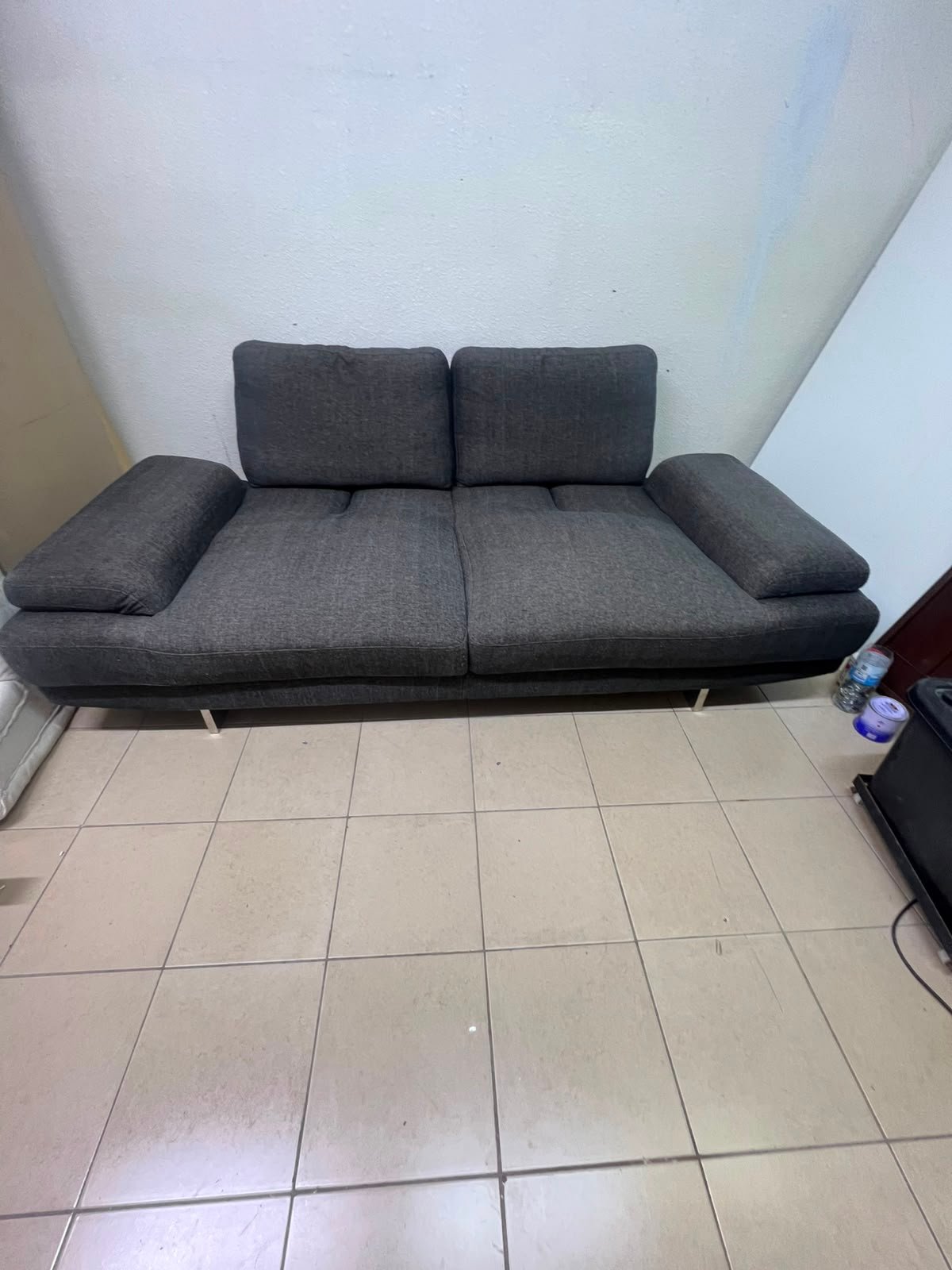 2-Seater Dark Grey Sofa - Modern & Excellent Condition for Sale - Image 8
