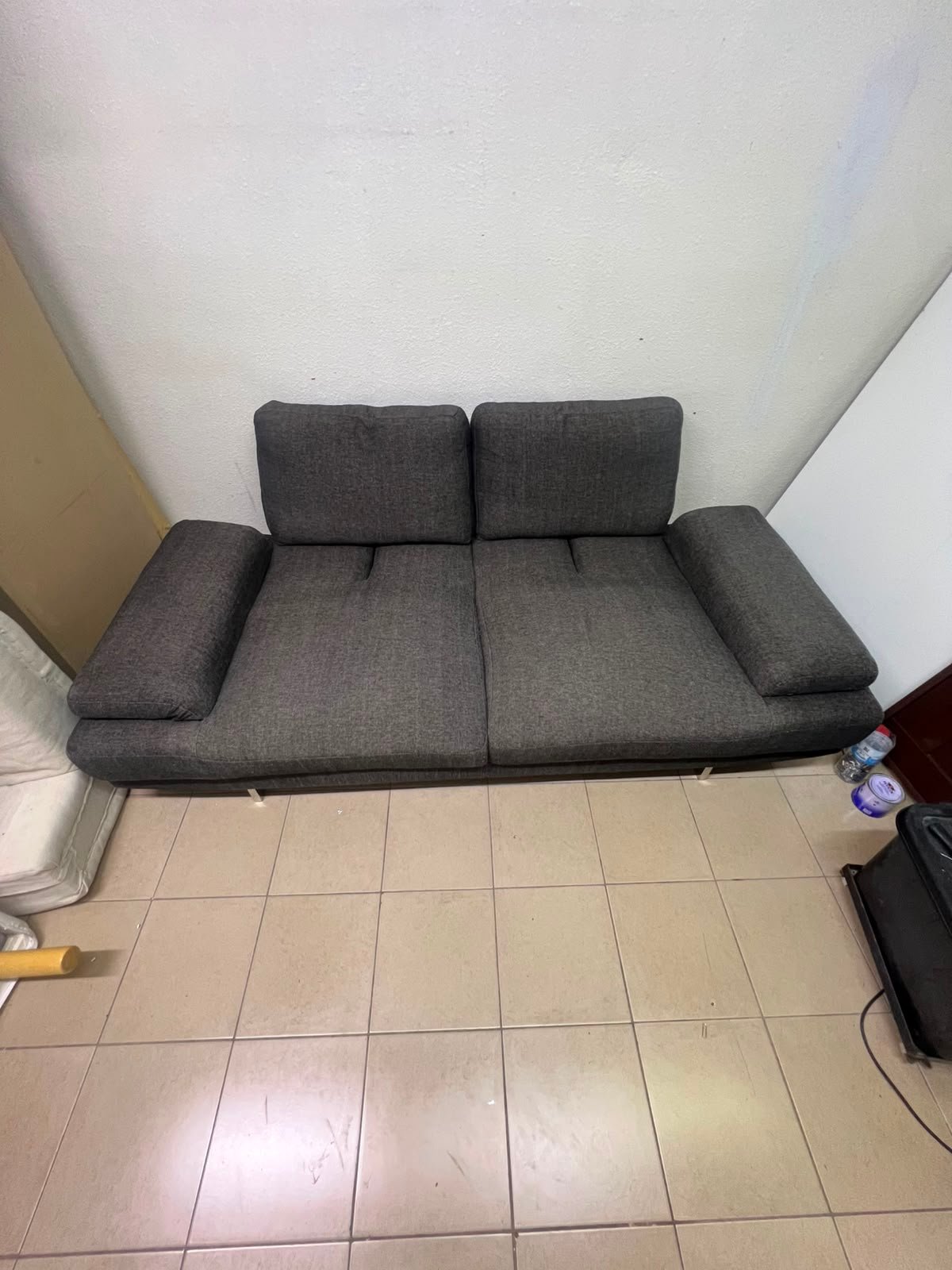 2-Seater Dark Grey Sofa - Modern & Excellent Condition for Sale - Image 9